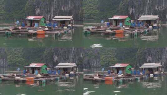 湖上的浮动房屋高清在线视频素材下载