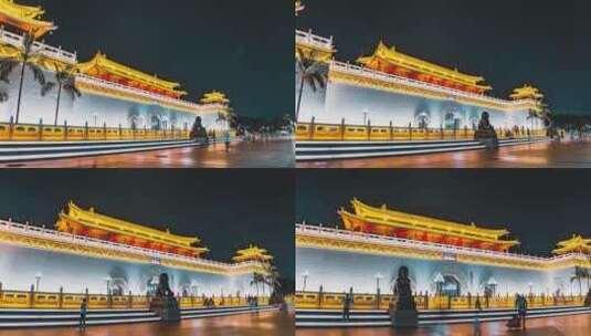 珠海九洲城夜景移动延时4K高清素材宣传高清在线视频素材下载