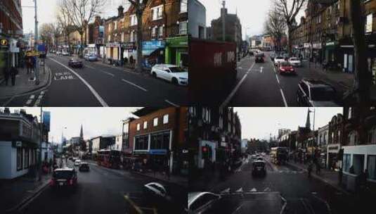 一辆行驶车辆上拍摄的道路交通录像高清在线视频素材下载