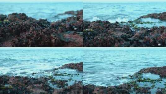 暗礁海浪高清在线视频素材下载