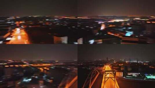 上海造船厂夜景航拍高清在线视频素材下载
