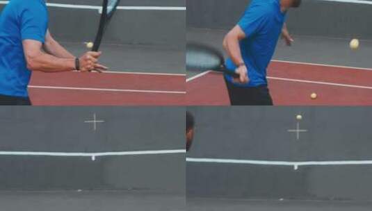 男人在做网球撞墙练习高清在线视频素材下载