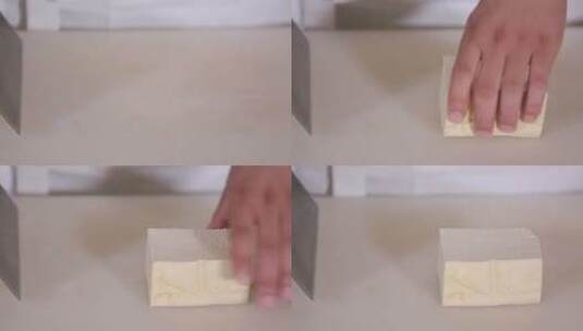 厨师切北豆腐高清在线视频素材下载