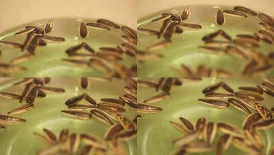 食品添加剂绿茶瓜子掉色高清在线视频素材下载