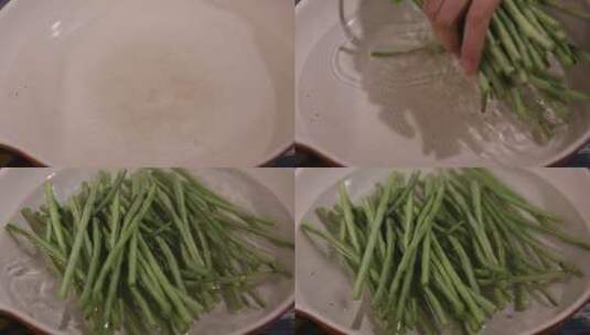 水煮豆角豆角焯水高清在线视频素材下载
