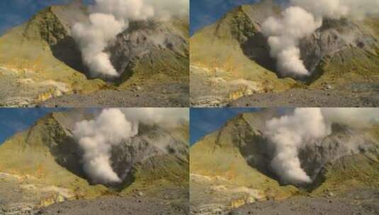 新西兰瓦卡里岛火山口高清在线视频素材下载