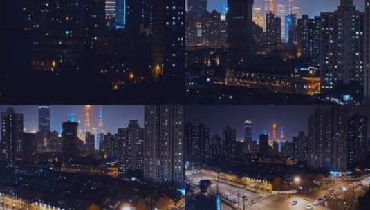 上海浦西虹口区夜景万家灯火高清在线视频素材下载