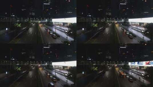 深圳市福华三路的城市街道夜景高清在线视频素材下载