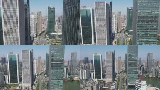 武汉取水楼商务建筑金融中心航拍高清在线视频素材下载