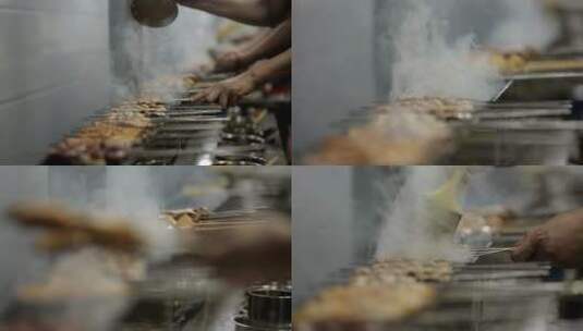 【镜头合集】明炉烤串炭火烧烤羊肉串高清在线视频素材下载