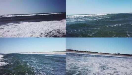 沙滩海浪4K航拍高清在线视频素材下载