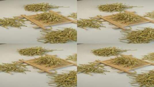 中药材植物金银花花茶高清在线视频素材下载