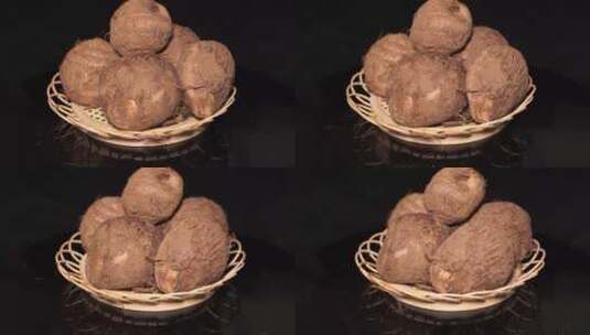 小芋头荔浦芋头健康食材高清在线视频素材下载