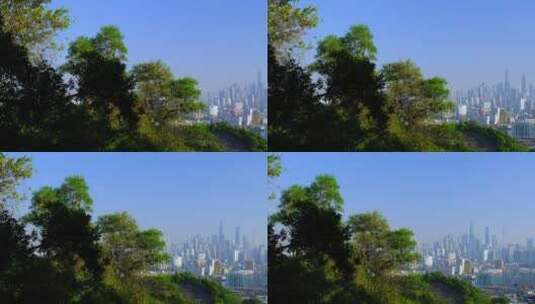 广州白云山远眺珠江新城CBD繁华都市风光高清在线视频素材下载