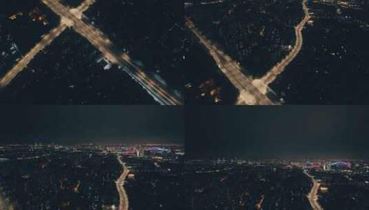 上海电影感城市市区夜景航拍高清在线视频素材下载