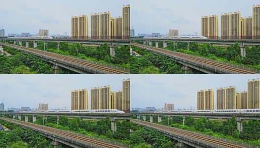 南广高铁动车飞驰视频高清在线视频素材下载