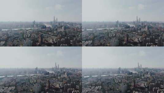 航拍上海城市建筑高清在线视频素材下载