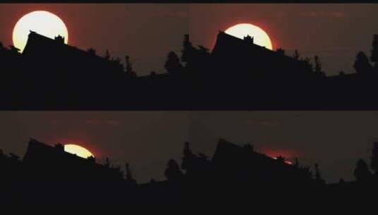 日落的剪影高清在线视频素材下载