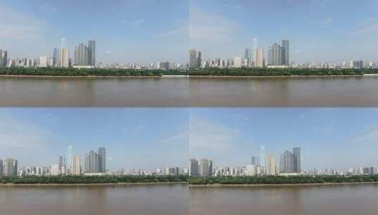 航拍湖南长沙湘江路高楼建筑高清在线视频素材下载