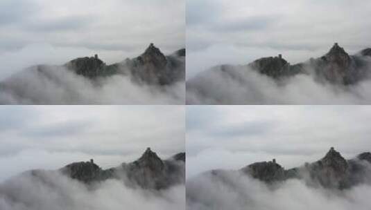 明代司马台长城夏季瀑布云海风光高清在线视频素材下载