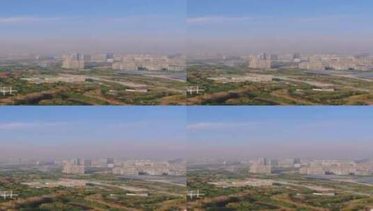 城市航拍南京夹江湿地公园竖屏高清在线视频素材下载