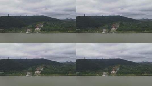 旅游景区广西南宁青秀山孔庙航拍高清在线视频素材下载