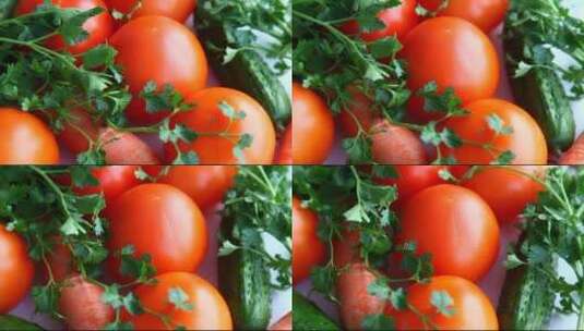 新鲜的西红柿特写镜头高清在线视频素材下载