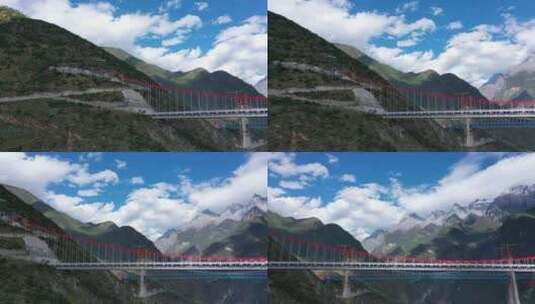 金沙江大桥高速路工程建筑修路建桥隧道高清在线视频素材下载