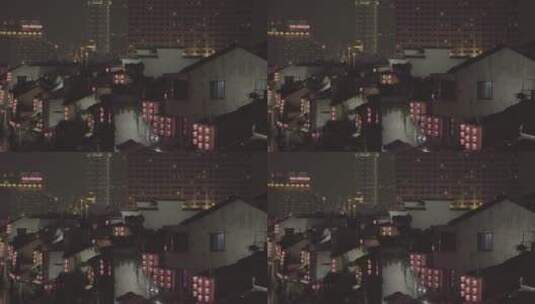 【空镜】4k夜景-江南古镇运河-古今建筑-log高清在线视频素材下载