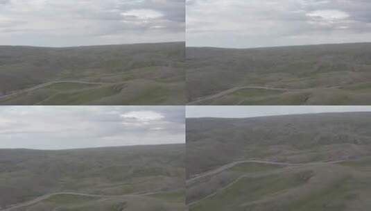 新疆哈巴村航拍山脉公路dji-dlog原片素材高清在线视频素材下载