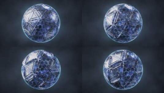 抽象球体结构材料3D渲染高清在线视频素材下载