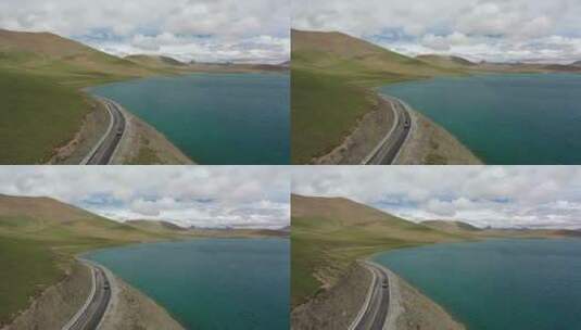 西藏洛扎县普莫雍错公路旅行自然风光高清在线视频素材下载