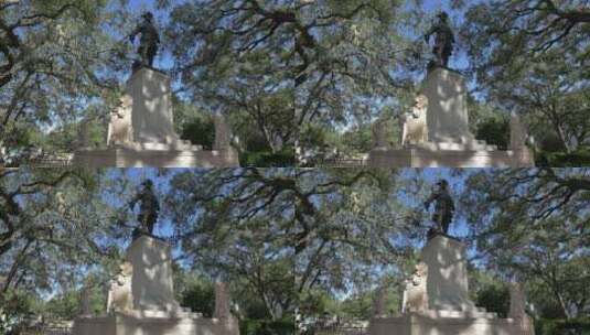 树木中央的雕像高清在线视频素材下载
