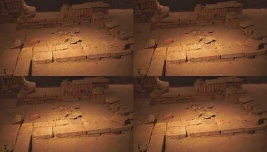考古现场破碎的陶瓷青花瓷历史文物破损碎片高清在线视频素材下载