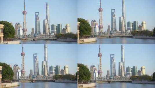 上海外滩高楼大厦旅游业高清在线视频素材下载