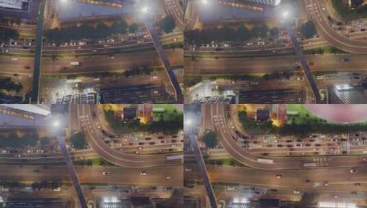香港城市夜景道路航拍高清在线视频素材下载