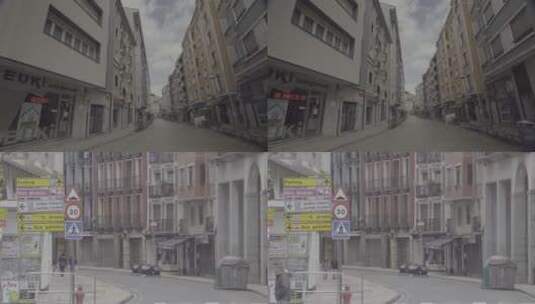西班牙 埃瓦尔街景 街道 大楼 组镜高清在线视频素材下载