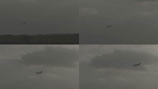飞机爬升起飞划过天空高清在线视频素材下载