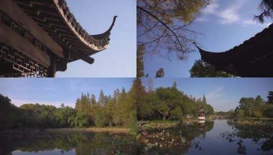 杭州西湖十景曲院风荷古园林风景4K视频合集高清在线视频素材下载