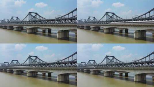 高铁驶过桥梁高清在线视频素材下载