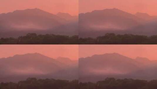 广西桂林龙脊梯田路上拍摄清晨晨曦日出高清在线视频素材下载