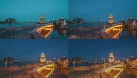 惠州合江楼日转夜-4K-420-30P高清在线视频素材下载