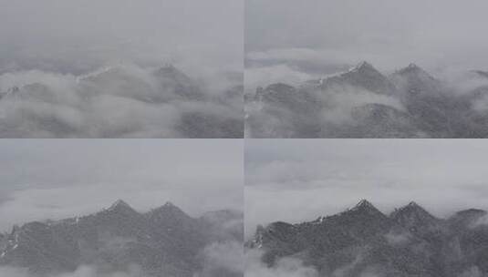 泰山山顶雨雪过后雾凇奇观高清在线视频素材下载