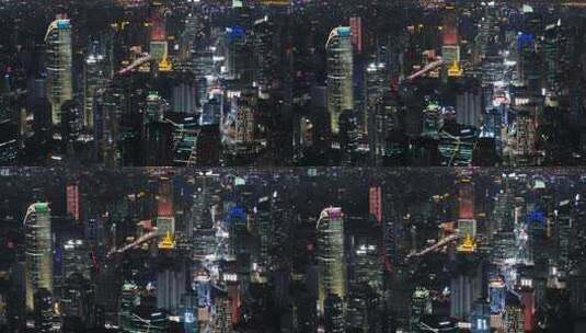 航拍上海夜景高清在线视频素材下载