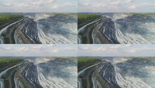 巨大的采石场航拍高清在线视频素材下载