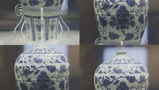 景德镇中国陶瓷博物馆江西景德镇文物青花瓷高清在线视频素材下载