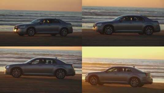 海滩上的汽车高清在线视频素材下载