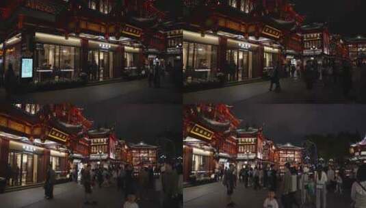 上海豫园夜景高清在线视频素材下载