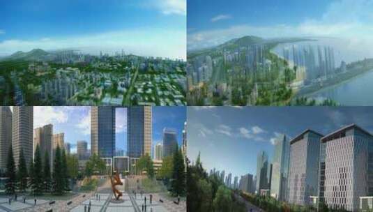 126三维城市建筑漫游动画三维城市广场动画高清在线视频素材下载