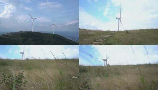 贵州龙里油大草原风车风采风吹草动高清在线视频素材下载